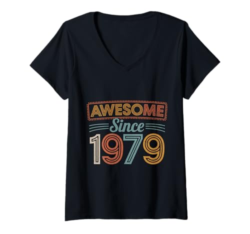Damen Tolles Geschenk seit 1979 Geburtstag 1979 T-Shirt mit V-Ausschnitt Damen Tolles Geschenk seit 1979 Geburtstag 1979 T-Shirt mit V-Ausschnitt von Funny 1979 birthday gifts
