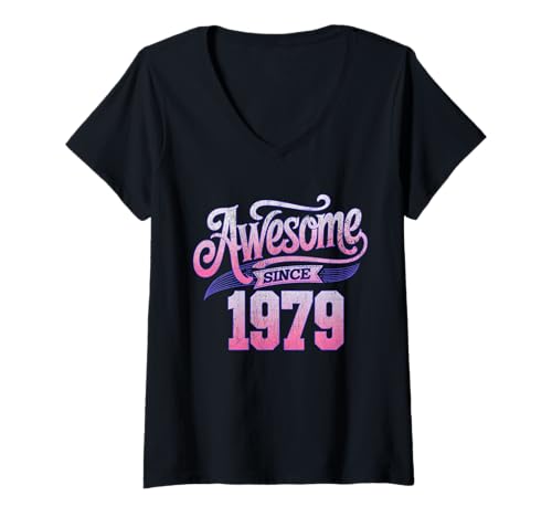 Damen Tolles Geschenk seit 1979 Geburtstag 1979 T-Shirt mit V-Ausschnitt Damen Tolles Geschenk seit 1979 Geburtstag 1979 T-Shirt mit V-Ausschnitt von Funny 1979 birthday gifts