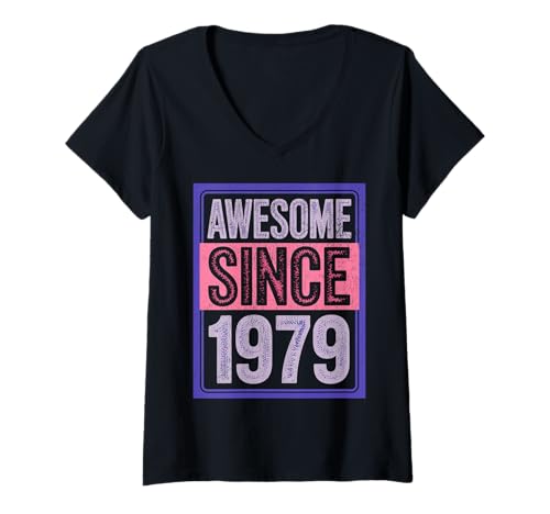 Damen Tolles Geschenk seit 1979 Geburtstag 1979 T-Shirt mit V-Ausschnitt von Funny 1979 birthday gifts