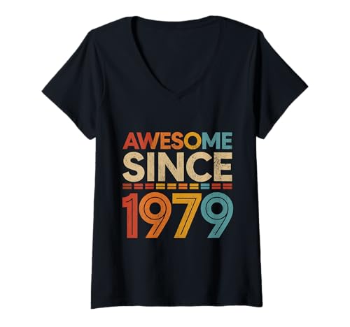 Damen Tolles Geschenk seit 1979 Geburtstag 1979 T-Shirt mit V-Ausschnitt von Funny 1979 birthday gifts