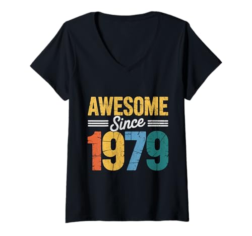 Damen Tolles Geschenk seit 1979 Geburtstag 1979 T-Shirt mit V-Ausschnitt Damen Tolles Geschenk seit 1979 Geburtstag 1979 T-Shirt mit V-Ausschnitt von Funny 1979 birthday gifts