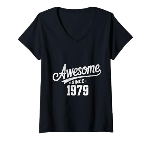 Damen Tolles Geschenk seit 1979 Geburtstag 1979 T-Shirt mit V-Ausschnitt von Funny 1979 birthday gifts