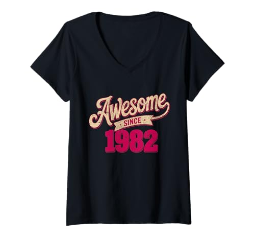 Damen Tolles Geschenk für Geburtstage von 1982 T-Shirt mit V-Ausschnitt Damen Tolles Geschenk für Geburtstage von 1982 T-Shirt mit V-Ausschnitt von Funny 1982 birthday gifts