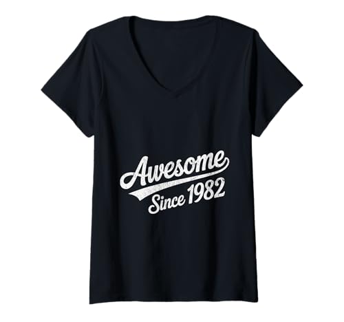 Damen Tolles Geschenk für Geburtstage von 1982 T-Shirt mit V-Ausschnitt Damen Tolles Geschenk für Geburtstage von 1982 T-Shirt mit V-Ausschnitt von Funny 1982 birthday gifts