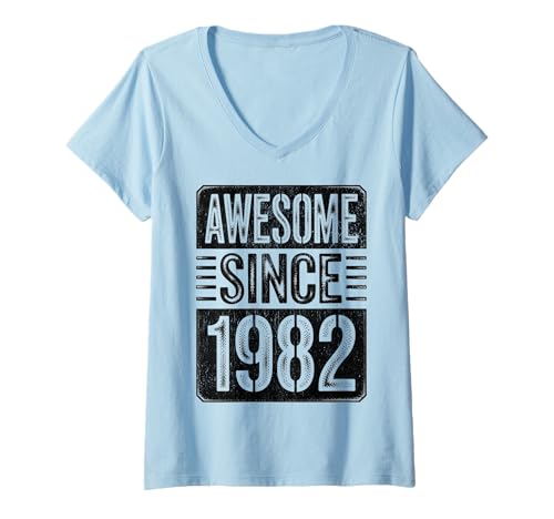 Damen Tolles Geschenk für Geburtstage von 1982 T-Shirt mit V-Ausschnitt Damen Tolles Geschenk für Geburtstage von 1982 T-Shirt mit V-Ausschnitt von Funny 1982 birthday gifts