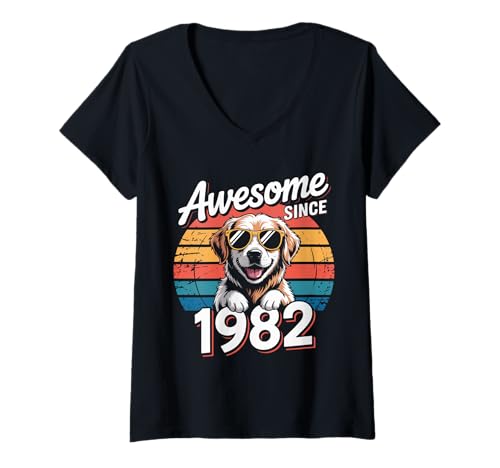 Damen Tolles Geschenk für Geburtstage von 1982 T-Shirt mit V-Ausschnitt Damen Tolles Geschenk für Geburtstage von 1982 T-Shirt mit V-Ausschnitt von Funny 1982 birthday gifts