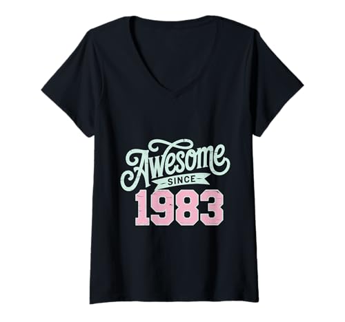 Damen Tolles Geschenk zum Geburtstag seit 1983 T-Shirt mit V-Ausschnitt Damen Tolles Geschenk zum Geburtstag seit 1983 T-Shirt mit V-Ausschnitt von Funny 1983 birthday gifts