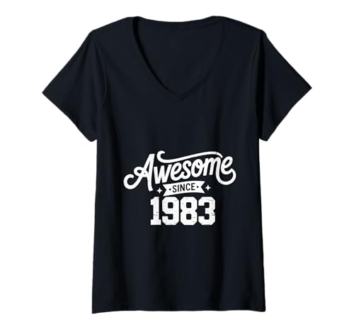 Damen Tolles Geschenk zum Geburtstag seit 1983 T-Shirt mit V-Ausschnitt Damen Tolles Geschenk zum Geburtstag seit 1983 T-Shirt mit V-Ausschnitt von Funny 1983 birthday gifts