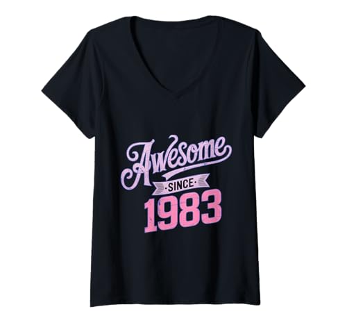 Damen Tolles Geschenk zum Geburtstag seit 1983 T-Shirt mit V-Ausschnitt Damen Tolles Geschenk zum Geburtstag seit 1983 T-Shirt mit V-Ausschnitt von Funny 1983 birthday gifts