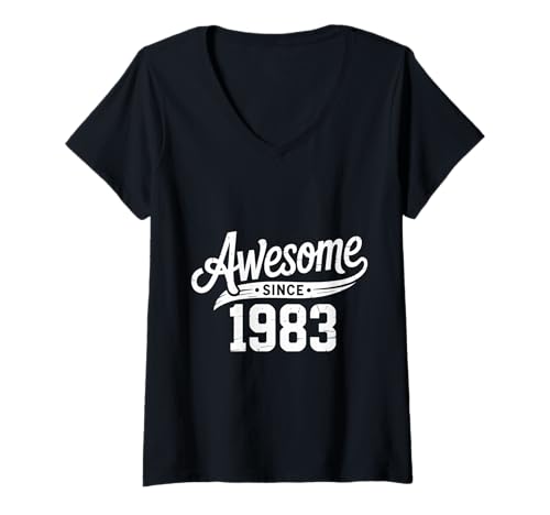 Damen Tolles Geschenk zum Geburtstag seit 1983 T-Shirt mit V-Ausschnitt Damen Tolles Geschenk zum Geburtstag seit 1983 T-Shirt mit V-Ausschnitt von Funny 1983 birthday gifts