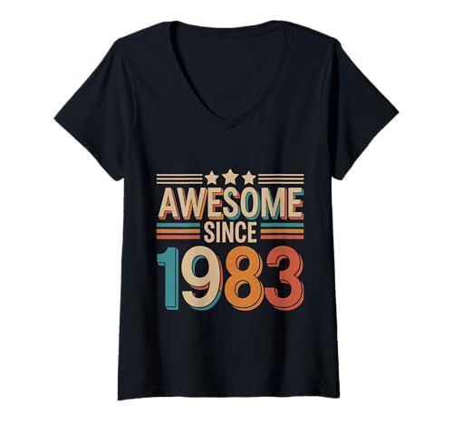 Damen Tolles Geschenk zum Geburtstag seit 1983 T-Shirt mit V-Ausschnitt Damen Tolles Geschenk zum Geburtstag seit 1983 T-Shirt mit V-Ausschnitt von Funny 1983 birthday gifts