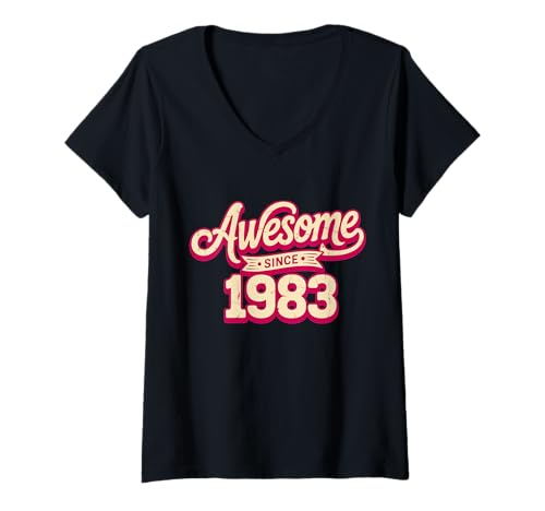 Damen Tolles Geschenk zum Geburtstag seit 1983 T-Shirt mit V-Ausschnitt Damen Tolles Geschenk zum Geburtstag seit 1983 T-Shirt mit V-Ausschnitt von Funny 1983 birthday gifts