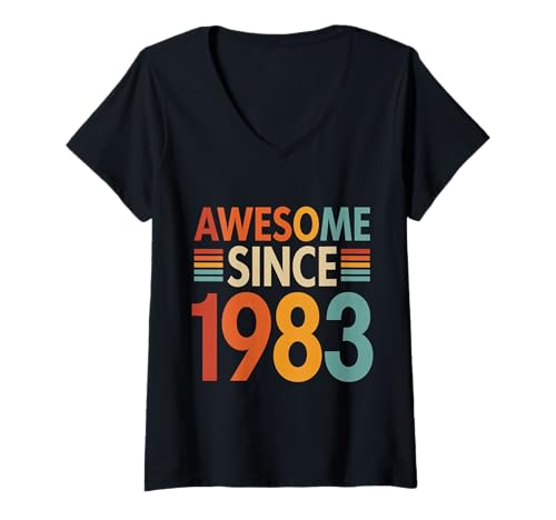 Damen Tolles Geschenk zum Geburtstag seit 1983 T-Shirt mit V-Ausschnitt Damen Tolles Geschenk zum Geburtstag seit 1983 T-Shirt mit V-Ausschnitt von Funny 1983 birthday gifts