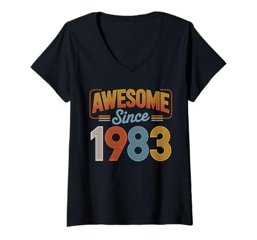 Damen Tolles Geschenk zum Geburtstag seit 1983 T-Shirt mit V-Ausschnitt Damen Tolles Geschenk zum Geburtstag seit 1983 T-Shirt mit V-Ausschnitt von Funny 1983 birthday gifts