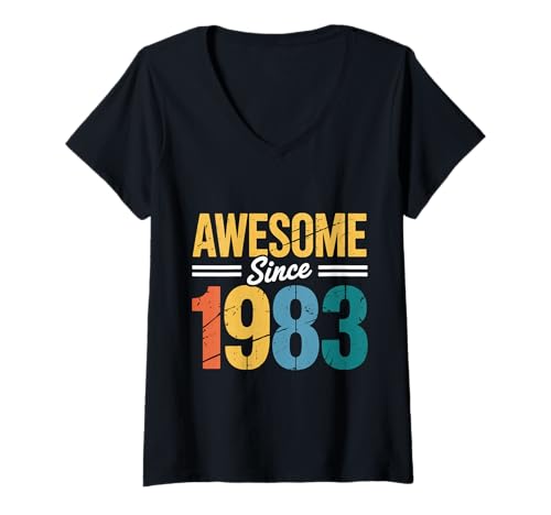 Damen Tolles Geschenk zum Geburtstag seit 1983 T-Shirt mit V-Ausschnitt Damen Tolles Geschenk zum Geburtstag seit 1983 T-Shirt mit V-Ausschnitt von Funny 1983 birthday gifts