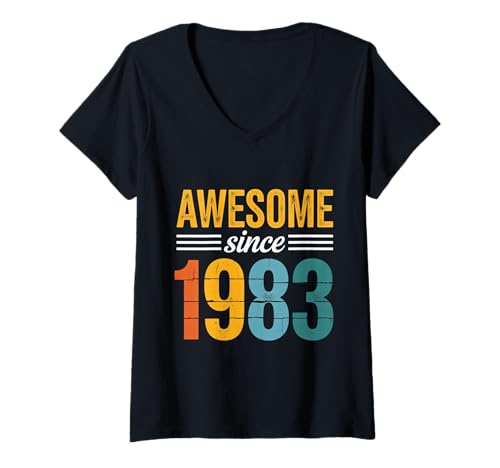 Damen Tolles Geschenk zum Geburtstag seit 1983 T-Shirt mit V-Ausschnitt Damen Tolles Geschenk zum Geburtstag seit 1983 T-Shirt mit V-Ausschnitt von Funny 1983 birthday gifts