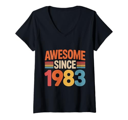 Damen Tolles Geschenk zum Geburtstag seit 1983 T-Shirt mit V-Ausschnitt Damen Tolles Geschenk zum Geburtstag seit 1983 T-Shirt mit V-Ausschnitt von Funny 1983 birthday gifts
