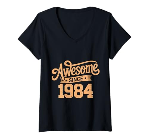 Damen Tolles Geschenk für Geburtstage von 1984 T-Shirt mit V-Ausschnitt Damen Tolles Geschenk für Geburtstage von 1984 T-Shirt mit V-Ausschnitt von Funny 1984 birthday gifts