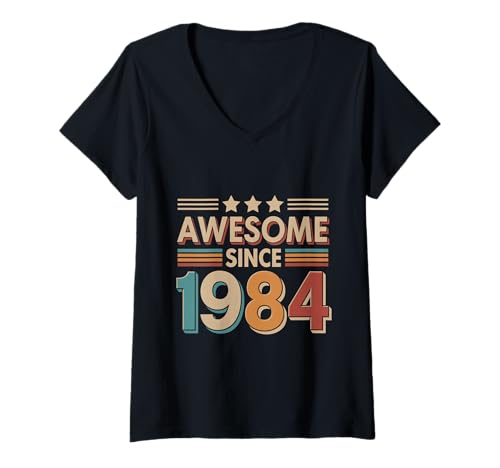 Damen Tolles Geschenk für Geburtstage von 1984 T-Shirt mit V-Ausschnitt Damen Tolles Geschenk für Geburtstage von 1984 T-Shirt mit V-Ausschnitt von Funny 1984 birthday gifts