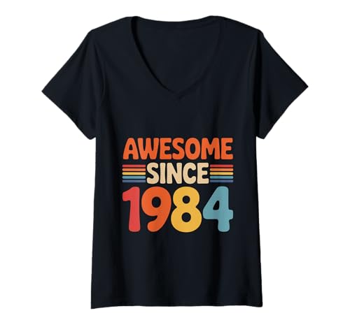 Damen Tolles Geschenk für Geburtstage von 1984 T-Shirt mit V-Ausschnitt Damen Tolles Geschenk für Geburtstage von 1984 T-Shirt mit V-Ausschnitt von Funny 1984 birthday gifts