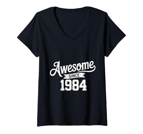 Damen Tolles Geschenk für Geburtstage von 1984 T-Shirt mit V-Ausschnitt Damen Tolles Geschenk für Geburtstage von 1984 T-Shirt mit V-Ausschnitt von Funny 1984 birthday gifts