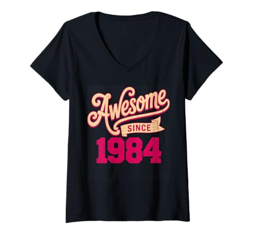 Damen Tolles Geschenk für Geburtstage von 1984 T-Shirt mit V-Ausschnitt Damen Tolles Geschenk für Geburtstage von 1984 T-Shirt mit V-Ausschnitt von Funny 1984 birthday gifts