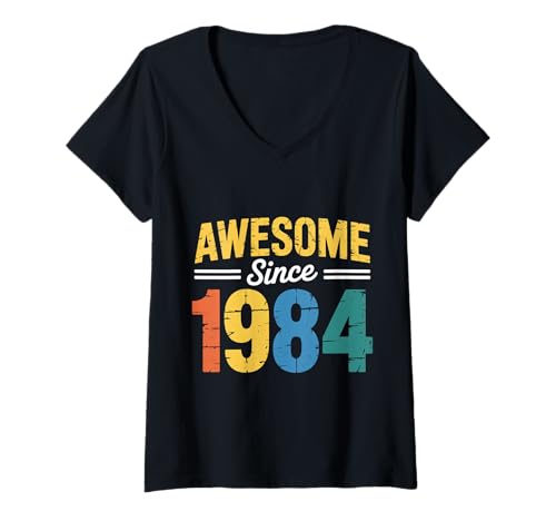 Damen Tolles Geschenk für Geburtstage von 1984 T-Shirt mit V-Ausschnitt Damen Tolles Geschenk für Geburtstage von 1984 T-Shirt mit V-Ausschnitt von Funny 1984 birthday gifts