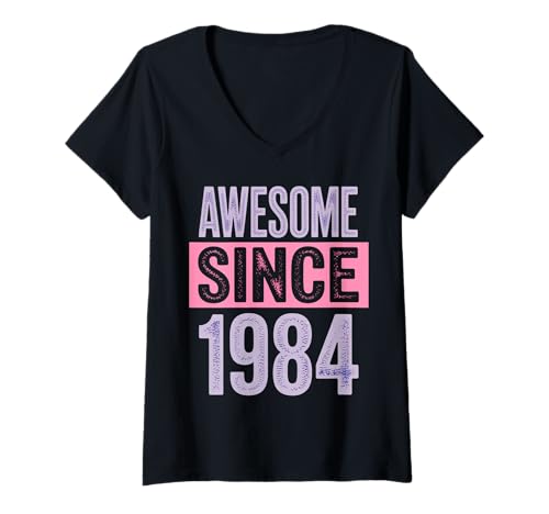 Damen Tolles Geschenk für Geburtstage von 1984 T-Shirt mit V-Ausschnitt Damen Tolles Geschenk für Geburtstage von 1984 T-Shirt mit V-Ausschnitt von Funny 1984 birthday gifts