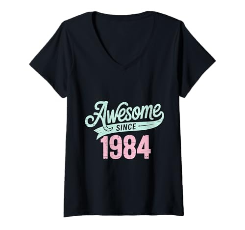 Damen Tolles Geschenk für Geburtstage von 1984 T-Shirt mit V-Ausschnitt Damen Tolles Geschenk für Geburtstage von 1984 T-Shirt mit V-Ausschnitt von Funny 1984 birthday gifts