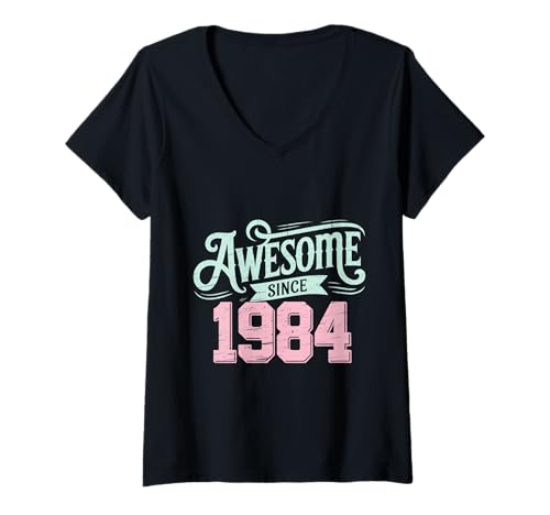 Damen Tolles Geschenk für Geburtstage von 1984 T-Shirt mit V-Ausschnitt Damen Tolles Geschenk für Geburtstage von 1984 T-Shirt mit V-Ausschnitt von Funny 1984 birthday gifts