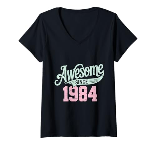 Damen Tolles Geschenk für Geburtstage von 1984 T-Shirt mit V-Ausschnitt Damen Tolles Geschenk für Geburtstage von 1984 T-Shirt mit V-Ausschnitt von Funny 1984 birthday gifts