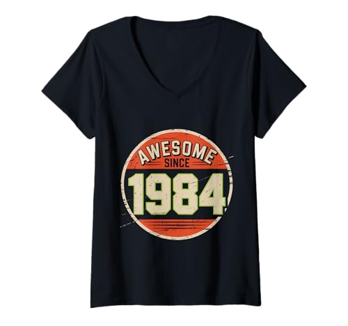 Damen Tolles Geschenk für Geburtstage von 1984 T-Shirt mit V-Ausschnitt Damen Tolles Geschenk für Geburtstage von 1984 T-Shirt mit V-Ausschnitt von Funny 1984 birthday gifts