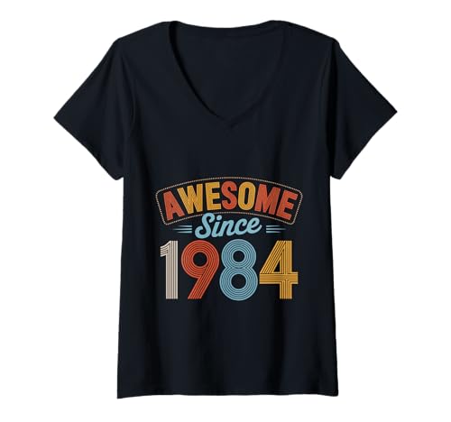 Damen Tolles Geschenk für Geburtstage von 1984 T-Shirt mit V-Ausschnitt Damen Tolles Geschenk für Geburtstage von 1984 T-Shirt mit V-Ausschnitt von Funny 1984 birthday gifts