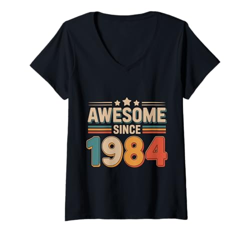 Damen Tolles Geschenk für Geburtstage von 1984 T-Shirt mit V-Ausschnitt Damen Tolles Geschenk für Geburtstage von 1984 T-Shirt mit V-Ausschnitt von Funny 1984 birthday gifts