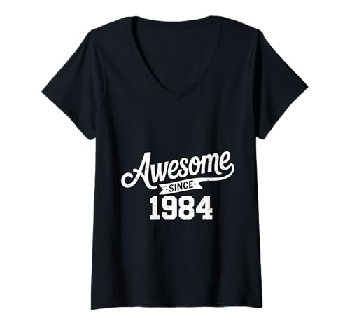 Damen Tolles Geschenk für Geburtstage von 1984 T-Shirt mit V-Ausschnitt Damen Tolles Geschenk für Geburtstage von 1984 T-Shirt mit V-Ausschnitt von Funny 1984 birthday gifts
