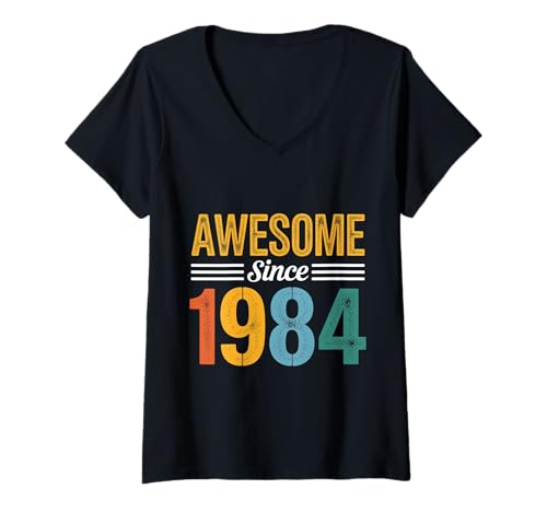 Damen Tolles Geschenk für Geburtstage von 1984 T-Shirt mit V-Ausschnitt Damen Tolles Geschenk für Geburtstage von 1984 T-Shirt mit V-Ausschnitt von Funny 1984 birthday gifts