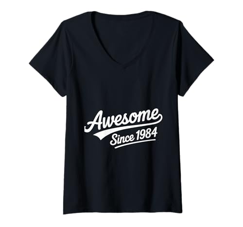 Damen Tolles Geschenk für Geburtstage von 1984 T-Shirt mit V-Ausschnitt Damen Tolles Geschenk für Geburtstage von 1984 T-Shirt mit V-Ausschnitt von Funny 1984 birthday gifts