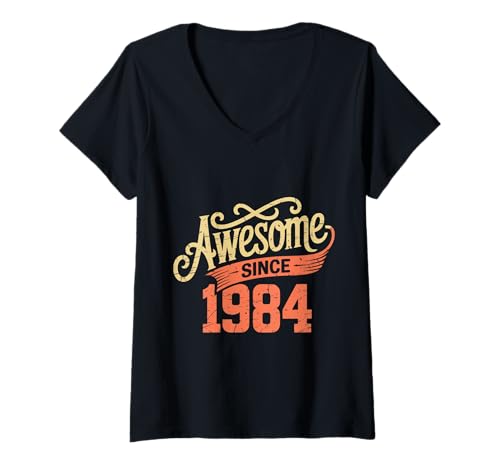 Damen Tolles Geschenk für Geburtstage von 1984 T-Shirt mit V-Ausschnitt Damen Tolles Geschenk für Geburtstage von 1984 T-Shirt mit V-Ausschnitt von Funny 1984 birthday gifts