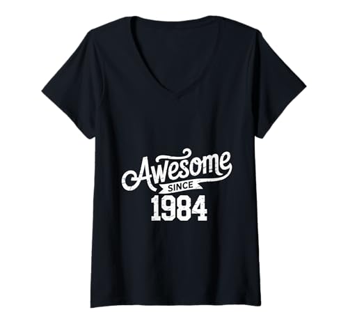 Damen Tolles Geschenk für Geburtstage von 1984 T-Shirt mit V-Ausschnitt Damen Tolles Geschenk für Geburtstage von 1984 T-Shirt mit V-Ausschnitt von Funny 1984 birthday gifts