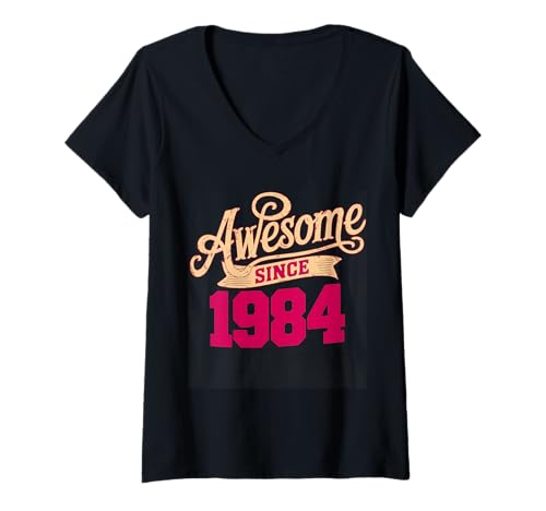 Damen Tolles Geschenk für Geburtstage von 1984 T-Shirt mit V-Ausschnitt Damen Tolles Geschenk für Geburtstage von 1984 T-Shirt mit V-Ausschnitt von Funny 1984 birthday gifts