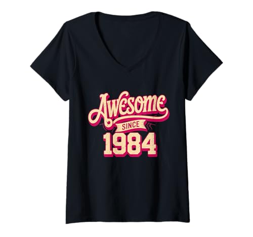 Damen Tolles Geschenk für Geburtstage von 1984 T-Shirt mit V-Ausschnitt Damen Tolles Geschenk für Geburtstage von 1984 T-Shirt mit V-Ausschnitt von Funny 1984 birthday gifts