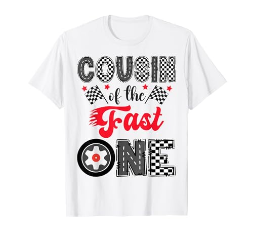 Cousin of The Fast One Car Racing 1. Geburtstag Boy T-Shirt Cousin of The Fast One Car Racing 1. Geburtstag Boy T-Shirt von Funny 1St Birthday Boy Racing Matching