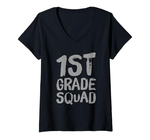 Damen Lustiger Humor für Lehrer, Kinder, Kader der 1. Klasse, Lustig, 1. Klasse T-Shirt mit V-Ausschnitt Damen Lustiger Humor für Lehrer, Kinder, Kader der 1. Klasse, Lustig, 1. Klasse T-Shirt mit V-Ausschnitt von Funny 1st Grade Quotes 1st Grade Squad Shirt