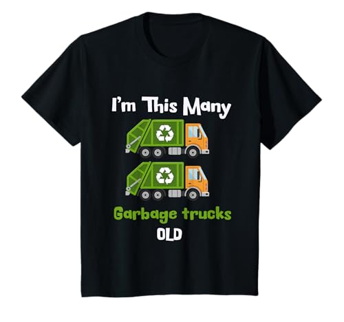 I'm This Many 2 Müllwagen, 2 Jahre Geburtstag, Kleinkinder, Jungen T-Shirt von Funny 2nd Birthday Garbage Truck Party KIds Gifts