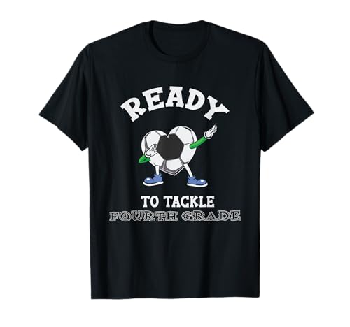 Bereit, die Jungs vom Schulanfang in der vierten Klasse in Angriff zu nehmen T-Shirt Bereit, die Jungs vom Schulanfang in der vierten Klasse in Angriff zu nehmen T-Shirt von Funny 4th Grade Back to School Football Art