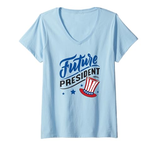Damen Tag des zukünftigen Präsidenten des Präsidenten 4. Juli Unabhängigkeit T-Shirt mit V-Ausschnitt Damen Tag des zukünftigen Präsidenten des Präsidenten 4. Juli Unabhängigkeit T-Shirt mit V-Ausschnitt von Funny 4th Of July Apparel For Party