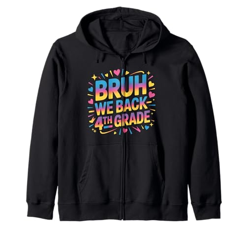 Schulanfang für Schüler der 4. Klasse Bruh We Back Kids Kapuzenjacke von Funny 4th grade Back to school costume gifts idea