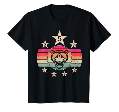 5 Jahre alter Tiger Geburtstag 5 Junge Mädchen 5. Geburtstag Tiger T-Shirt 5 Jahre alter Tiger Geburtstag 5 Junge Mädchen 5. Geburtstag Tiger T-Shirt von Funny 5 Happy Birthday Party Tiger Design