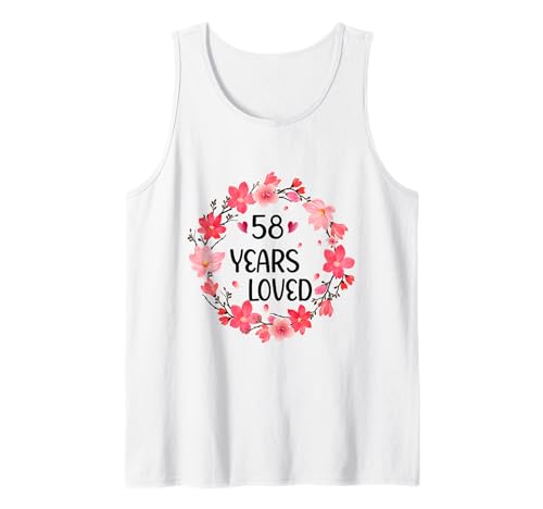 Floral 58 Years Loved Women 58 Years Old cool 58th Birthday Tank Top von Funny 58 Years Old Gifts for Mom Grandma
