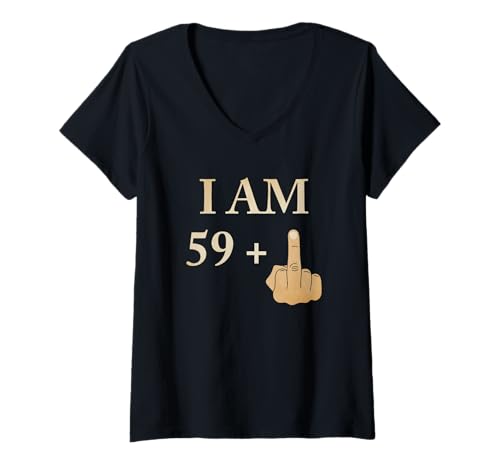 Damen Ich Bin 59 Plus 1 lustiger 60. Geburtstag 1960 1961 T-Shirt mit V-Ausschnitt Damen Ich Bin 59 Plus 1 lustiger 60. Geburtstag 1960 1961 T-Shirt mit V-Ausschnitt von Funny 60 years old shirts & gifts
